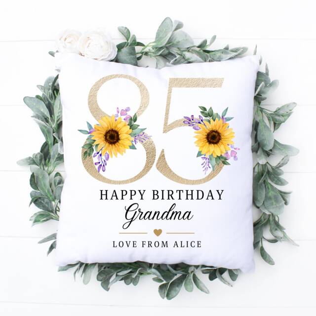 Personalised 85Th Birthday Cushion, Gift For Her, Special Age Birthday, Mum Nany Grandma Sister Friend, Milestone UK - image 1