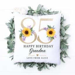 Personalised 85Th Birthday Cushion, Gift For Her, Special Age Birthday, Mum Nany Grandma Sister Friend, Milestone UK - thumbnail 1