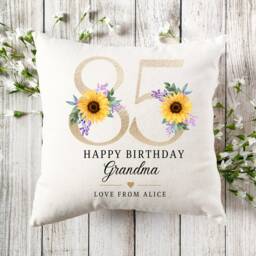 Personalised 85Th Birthday Cushion, Gift For Her, Special Age Birthday, Mum Nany Grandma Sister Friend, Milestone UK - thumbnail 2