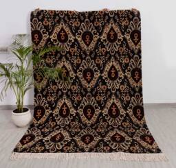 6x9 Rug Handmade Wool Ikat Design Carpet #2361 - 180x275 cms - thumbnail 1