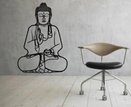 Buddha Wall Vinyl Decal Sticker Buddhism Sacred Patterns Art Design Murals Indian Interior Home Decor - 11Bo23Ha - thumbnail 1