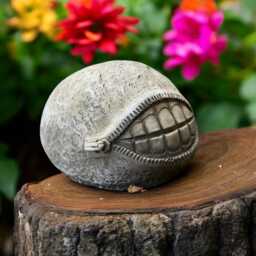 Zippy Teeth Face Statue Funny Smiling Head Sculpture Concrete Abstract Figure Quirky Garden Decor Outdoor Yard Ornament Halloween Gift - thumbnail 3