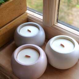 Round Concrete Candle, Aesthetic Candle Gift, 4 Oz Aromatic Soy Wax Candles, Hygge Decor, Candles Available in Different Colors & Scents - thumbnail 2