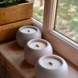 Round Concrete Candle, Aesthetic Candle Gift, 4 Oz Aromatic Soy Wax Candles, Hygge Decor, Candles Available in Different Colors & Scents - thumbnail 3