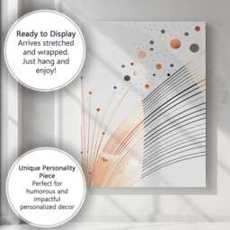 Modern Geometric Cosmic Lines & Dotted Abstract Canvas Wall Art Print Decor Picture Ready To Hang - thumbnail 3