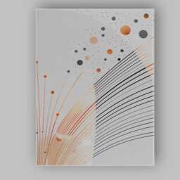 Modern Geometric Cosmic Lines & Dotted Abstract Canvas Wall Art Print Decor Picture Ready To Hang - thumbnail 1