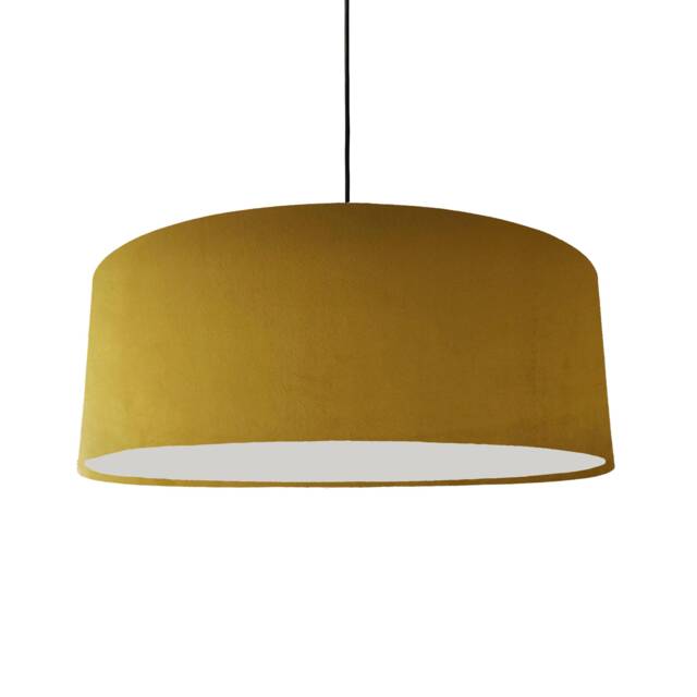 Extra Large Mustard Velvet Lampshade With Diffuser - image 1