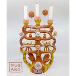 Custom Tree Of Life Candelabra - Handmade Ceramic Wedding Gift - thumbnail 1