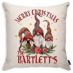 Personalised Gnome Christmas Cushion Cover Gnomes Custom Throw Pillow Stocking Filler Christmassy Festive Home Decor Gift Ekcc17 - thumbnail 3