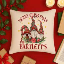 Personalised Gnome Christmas Cushion Cover Gnomes Custom Throw Pillow Stocking Filler Christmassy Festive Home Decor Gift Ekcc17 - thumbnail 2