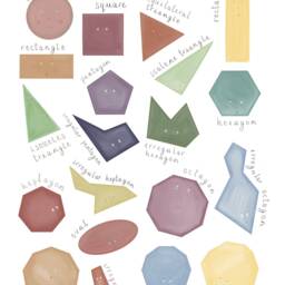 Maths Shapes Nursery Playroom Poster Print, Montessori Homeschool Artwork Decor - thumbnail 2