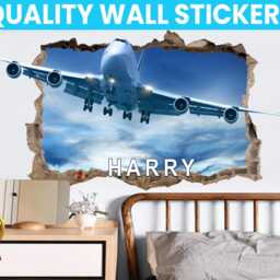 Air Plane Personalised Wall Decal Sticker Mural Poster Print Art Home Bedroom Office Decoration - thumbnail 3