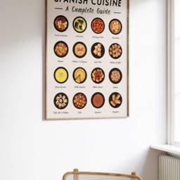 Spanish Food Art Print, Cuisine Wall Art, Poster, Recipe Kitchen Retro Gift A1/A2/A3/A4 - thumbnail 3