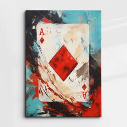 Ace Of Diamonds Playing Card Poker Games Abstract Oil Painting Wall Art, Framed Canvas Poster Print, Home Kitchen Office Room Decor, Gifts - thumbnail 3