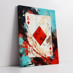 Ace Of Diamonds Playing Card Poker Games Abstract Oil Painting Wall Art, Framed Canvas Poster Print, Home Kitchen Office Room Decor, Gifts - thumbnail 2