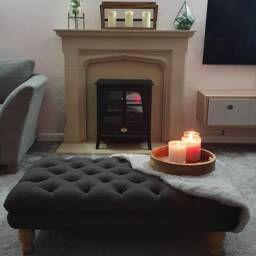 100 cm X 54 Chesterfield Style Deep Buttoned Footstool Coffee Table Faux Linen Fabric..uk Delivery Only - thumbnail 3