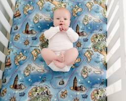 Peter Pan Bamboo Crib Sheet, Peter Pan Nursery, Baby Boy Neverland Map Super Soft Nursery
