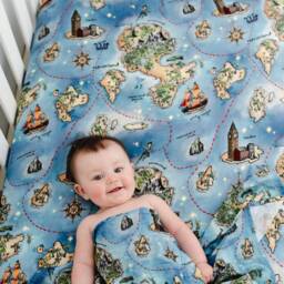 Peter Pan Bamboo Crib Sheet, Peter Pan Nursery, Baby Boy Neverland Map Super Soft Nursery - thumbnail 3
