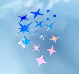 x-Large Sparkle Art Experience - Set Of 15 Wavy Acrylic Holographic Decoration Set, Wiggly Sparkly Art Mirrors, Wall - thumbnail 1