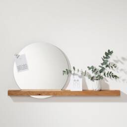 Wall Mirror Made Of Oak With Practical Shelf