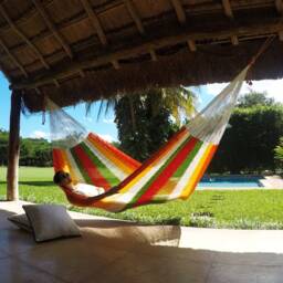 Habanero Hammock Made With Thick Nylon Thread - Traditional Mayan Hammocks Customs Taxes Included - thumbnail 3