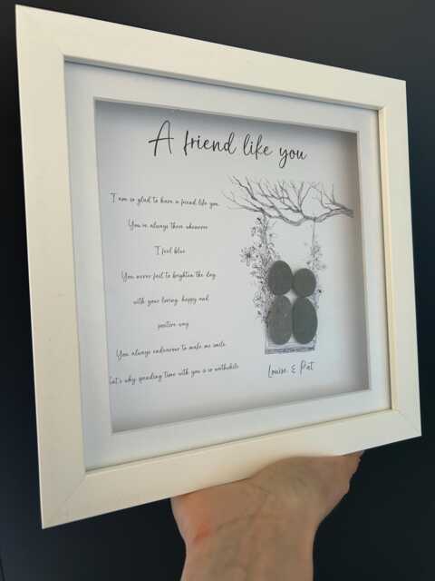 Personalised Best Friend Pebble Picture - Art Birthday Christmas Gift Gifts For Her - image 1