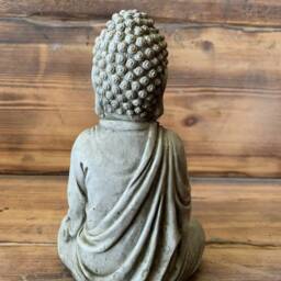 Stone Garden Tea Light T-Light Buddha Statue Hand Cast Ornament - thumbnail 3