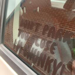 Car Window Vinyl Funny Fat/Chunky Warning Decal Signs. Decoration.don't Park Too Close I'm Chunky - thumbnail 2