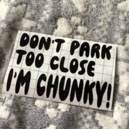 Car Window Vinyl Funny Fat/Chunky Warning Decal Signs. Decoration.don't Park Too Close I'm Chunky - thumbnail 3