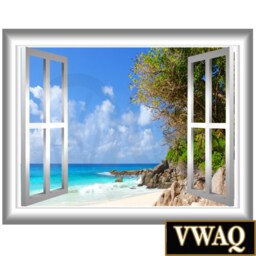 Beach Wall Decal Coastline 3D Mural Window Frame Vinyl Peel & Stick Sticker Vwaq-Nw71 - thumbnail 2