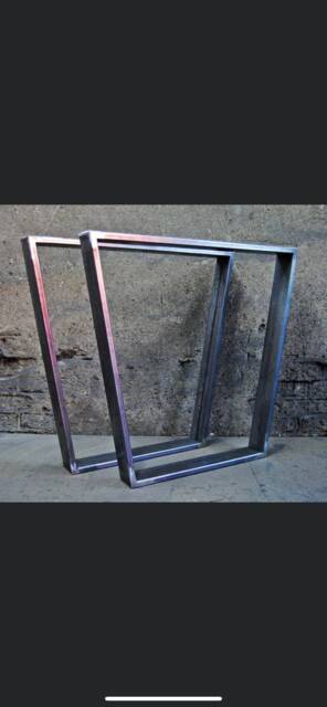 Handmade Reverse Trapezium Steel Table Legs Industrial Dining, Desk, Bar - image 1