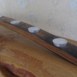 Scotch Whisky Barrel Full Stave Tea Light Holder-Oak Tealight Holder -Scottish Gift -Housewarming Gift-Gift For Home - thumbnail 3