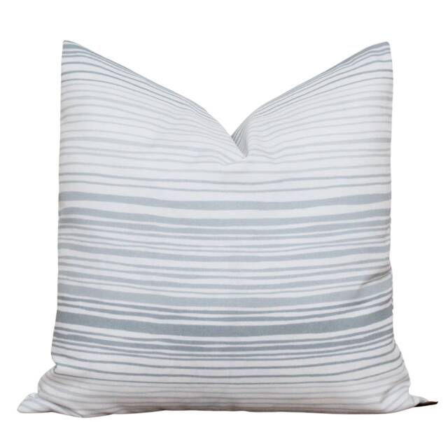 Blue & White Outdoor Pillow Cover - Watercolor Throw Accent Patio Sterling - image 1