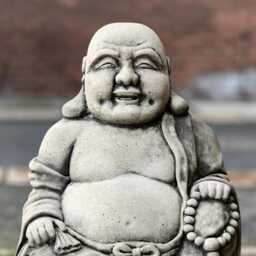 Sitting Buddha Sculpture Relaxing Figurine Concrete Relaxing Decoration Japanese Ornament Buddha Lover Gift Handmade - thumbnail 3