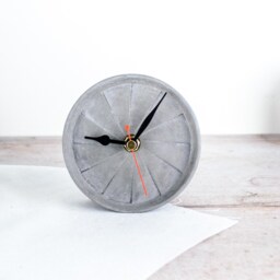 Handmade Concrete Clock, Round Geometric Design, Modern Home Decor - thumbnail 3