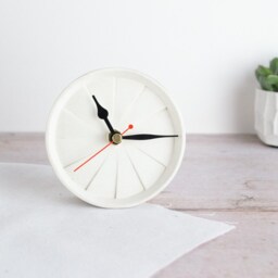 Handmade Concrete Clock, Round Geometric Design, Modern Home Decor - thumbnail 2
