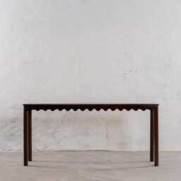 Tarang Console Table Rustic Brown Scalloped Entryway Table - thumbnail 1