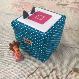 Dots Toniebox Cover/Protective Cover With Name in Old Pink/Red/Petrol/Grey/Pink/Pink White Dots - thumbnail 2
