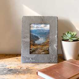 Dale Head Contour Slate Photo Frame - Lake District Gift Mountain Decor 4x6 Picture Hiking Nature Inspired Home - thumbnail 1