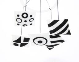 Monochrome Baby Mobile, Geometric Nursery Decor, Montessori Toy - thumbnail 1