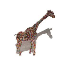 Beaded Giraffe Sculpture Colorful African Animal Art Decor - thumbnail 3