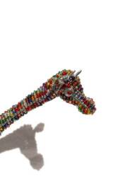 Beaded Giraffe Sculpture Colorful African Animal Art Decor - thumbnail 2