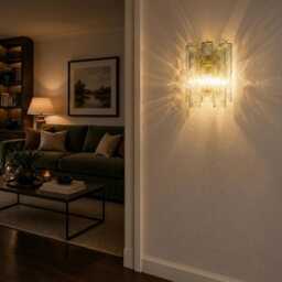 Design Wall Lamp H35cm - Murano Pink Glass Hand-Blown Italy Decorative Light - thumbnail 2