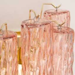 Design Wall Lamp H35cm - Murano Pink Glass Hand-Blown Italy Decorative Light - thumbnail 4