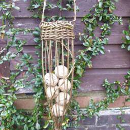 Handmade Willow Bird Feeder Fat Ball Holder, Garden Gift - thumbnail 2