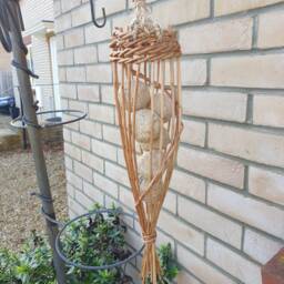Handmade Willow Bird Feeder Fat Ball Holder, Garden Gift - thumbnail 3