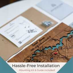 Key Rack With Hooks, Custom Map Organizer, Housewarming Gift - thumbnail 4