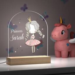 Princess Gifts For Girls Night Light - Custom Printed Name Lamp Kids Bedroom Decor Birthday - thumbnail 2