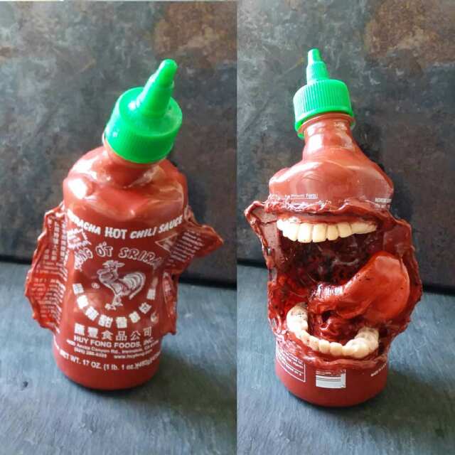 Srirotcha - Monster, Sculpture, Sriracha, Zombie, One Of A Kind, Monster Can