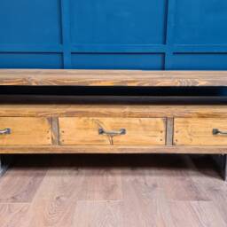 Reclaimed Wood Media Centre, Tv Stand, Industrial Rustic Design - thumbnail 3